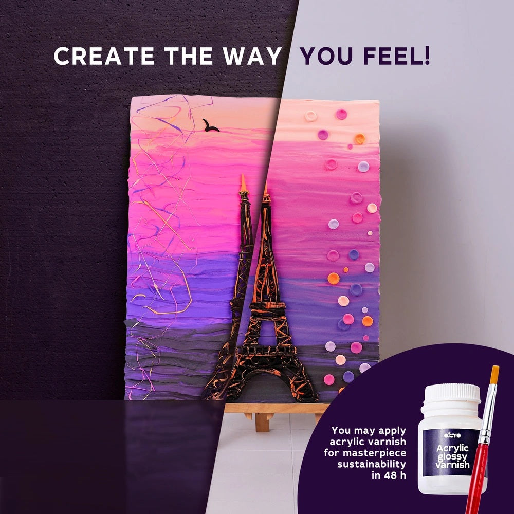 Set pictura 3D cu argila usoara, 30*40cm - Paris