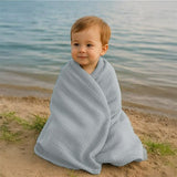 Paturica bebe, New Baby, 70x100 cm, Din muselina, 100% bumbac certificat Oeko Tex Standard 100, Grey