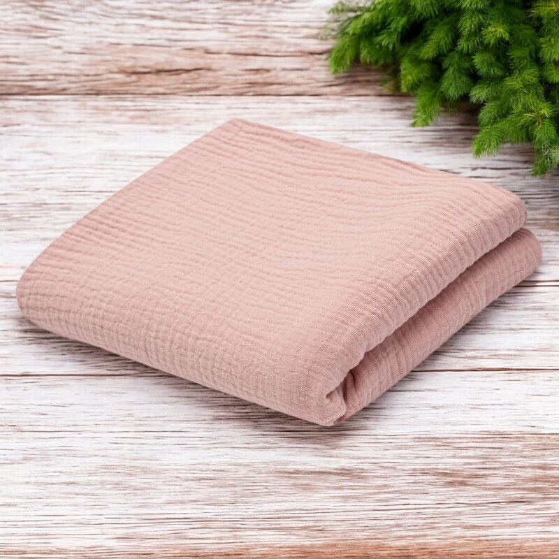 Paturica bebe, New Baby, 70x100 cm, Din muselina, 100% bumbac certificat Oeko Tex Standard 100, Pink