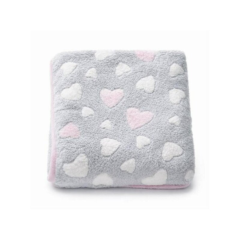 Paturica bebe, New Baby, 80x90 cm, Pufoasa, Pink Heart