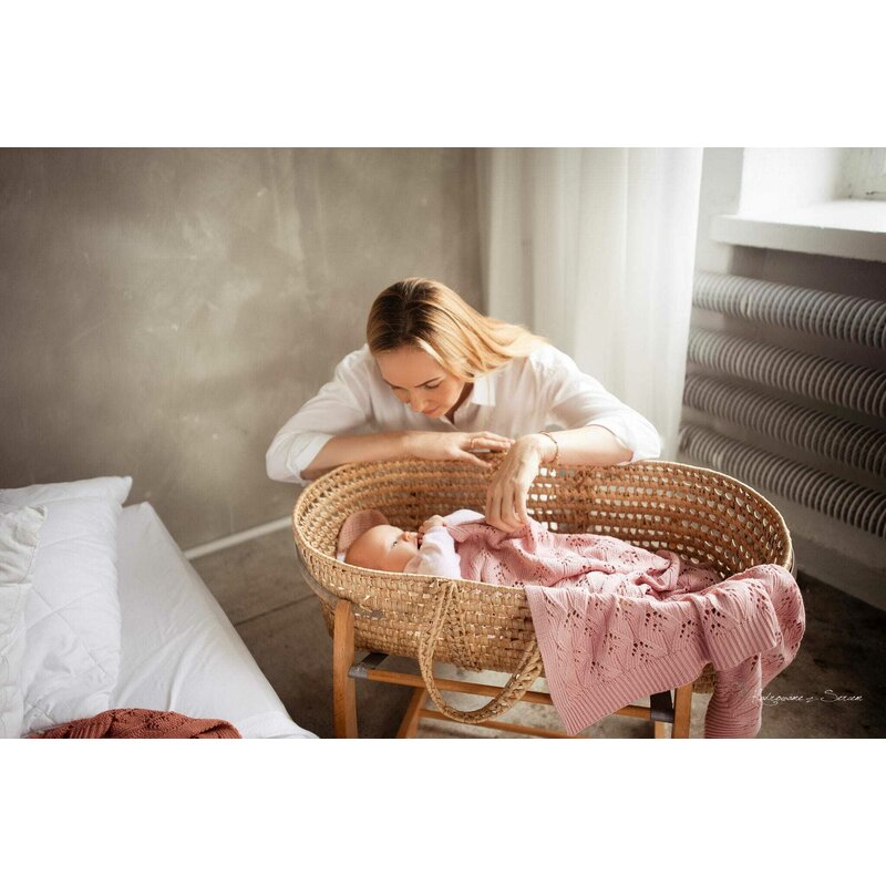 Paturica, Bocioland, Milano, Pentru copii, Moale, Din bambus si bumbac, Cu proprietati de termoreglare, Antialergica si antibacteriana, Dimensiune mare 80 x 100 cm, Pink