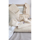 Paturica de infasat, Qmini, Din muselina dubla, Cu inchidere cu panglica, Dimensiune 75x75 cm, Din material certificat Oeko Tex Standard 100, Warm Beige