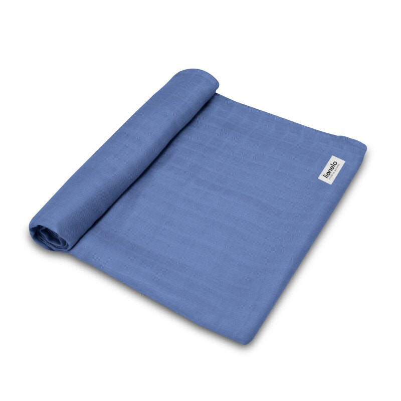 Muselina, Lionelo, Multifunctionala, Din bambus, Ideala pentru infasat, Cu proprietati antibacteriene, antifungice si antialergice, Lavabila la masina de spalat, 120x120 cm, Albastru