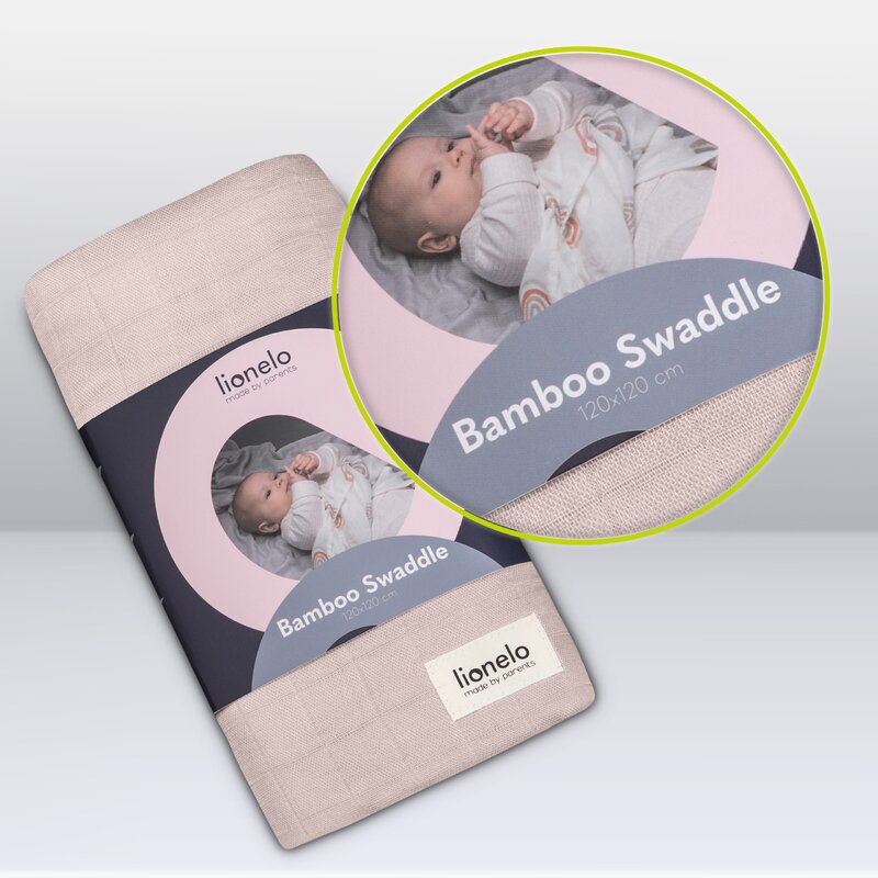 Muselina, Lionelo, Multifunctionala, Din bambus, Ideala pentru infasat, Cu proprietati antibacteriene, antifungice si antialergice, Lavabila la masina de spalat, 120x120 cm, Bej