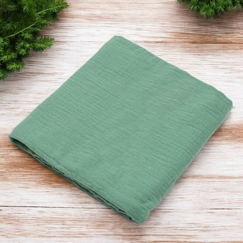 Paturica moale bebe, New Baby, Cu multiple intrebuintari, 60x60 cm, Din muselina, 100% bumbac organic, Green