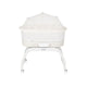 Patut balansoar, Lionelo, Coral, Cu landou ergonomic detasabil, Functie de balansare integrata, Functie de cantar, Sunete si cantece de leagan, Cu roti, Panou tactil sau telecomanda, 0-9 kg, EN 1130:2019+AC:2020,EN 16890:2017+A1:2021, Alb