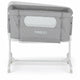 Patut co-sleeper 2 in 1, Feedo, Pliabil, Reglabil in 5 pozitii, Cu laterala detasabila, Cu roti, Greutate maxima suportata 9 kg, 0-5 luni, Gri
