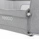 Patut co-sleeper 2 in 1, Feedo, Pliabil, Reglabil in 5 pozitii, Cu laterala detasabila, Cu roti, Greutate maxima suportata 9 kg, 0-5 luni, Gri