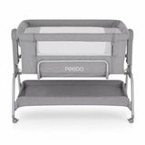 Patut co-sleeper, Feedo, Cu sistem de leganare, Inaltime adjustabila pana la 57-69 cm, sustine pana la 9 kg, 0 luni+ Gri
