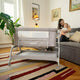 Patut co-sleeper, Feedo, Cu sistem de leganare, Inaltime adjustabila pana la 57-69 cm, sustine pana la 9 kg, 0 luni+ Gri