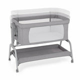 Patut co-sleeper, Feedo, Cu sistem de leganare, Inaltime adjustabila pana la 57-69 cm, sustine pana la 9 kg, 0 luni+ Gri