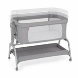 Patut co-sleeper, Feedo, Cu sistem de leganare, Inaltime adjustabila pana la 57-69 cm, sustine pana la 9 kg, 0 luni+ Gri