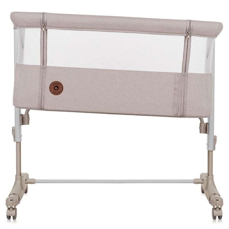 Patut co-sleeper, Lionelo, Aurora, 3 in 1, Cu leganare si setare unghiulara, Cu saltea, 0 luni+, Certificari EN 1130:2019+AC:2020, EN 16890:2, Bej