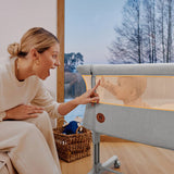 Patut co-sleeper, Lionelo, Aurora, 3 in 1, Cu leganare si setare unghiulara, Cu saltea, 0 luni+, Certificari EN 1130:2019+AC:2020, EN 16890:2, Bej