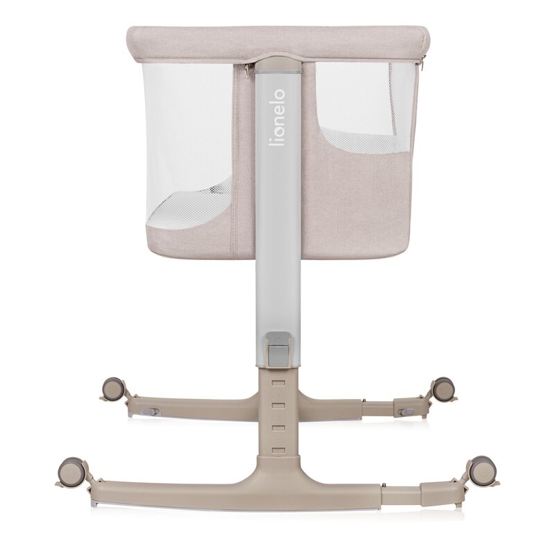 Patut co-sleeper, Lionelo, Aurora, 3 in 1, Cu leganare si setare unghiulara, Cu saltea, 0 luni+, Certificari EN 1130:2019+AC:2020, EN 16890:2, Bej