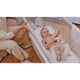 Patut co-sleeper, Lionelo, Aurora, 3 in 1, Cu leganare si setare unghiulara, Cu saltea, 0 luni+, Certificari EN 1130:2019+AC:2020, EN 16890:2, Bej