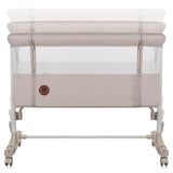 Patut co-sleeper, Lionelo, Aurora, 3 in 1, Cu leganare si setare unghiulara, Cu saltea, 0 luni+, Certificari EN 1130:2019+AC:2020, EN 16890:2, Bej