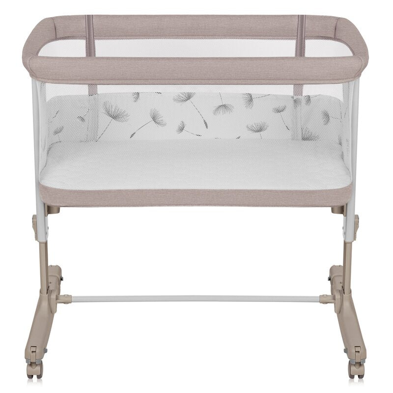 Patut co-sleeper, Lionelo, Aurora, 3 in 1, Cu leganare si setare unghiulara, Cu saltea, 0 luni+, Certificari EN 1130:2019+AC:2020, EN 16890:2, Bej