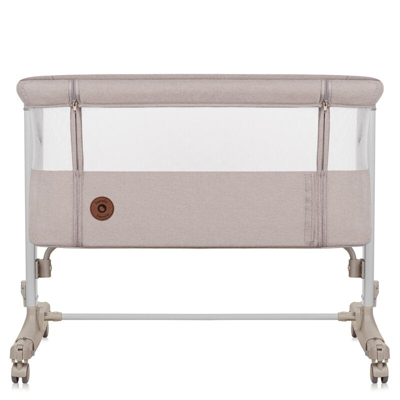 Patut co-sleeper, Lionelo, Aurora, 3 in 1, Cu leganare si setare unghiulara, Cu saltea, 0 luni+, Certificari EN 1130:2019+AC:2020, EN 16890:2, Bej