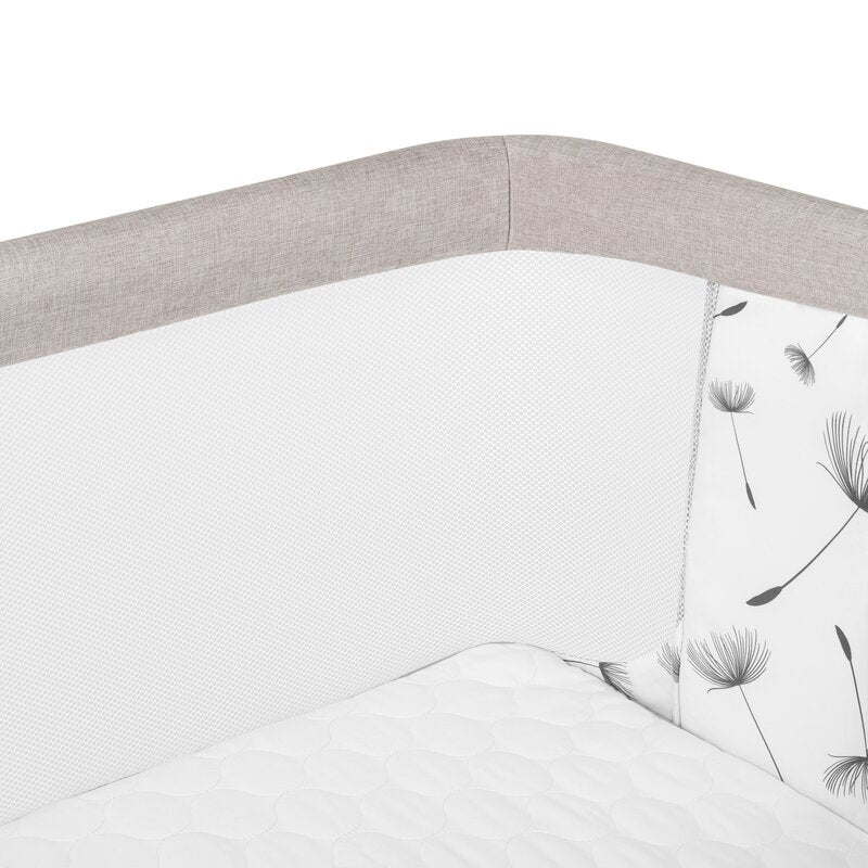 Patut co-sleeper, Lionelo, Aurora, 3 in 1, Cu leganare si setare unghiulara, Cu saltea, 0 luni+, Certificari EN 1130:2019+AC:2020, EN 16890:2, Bej