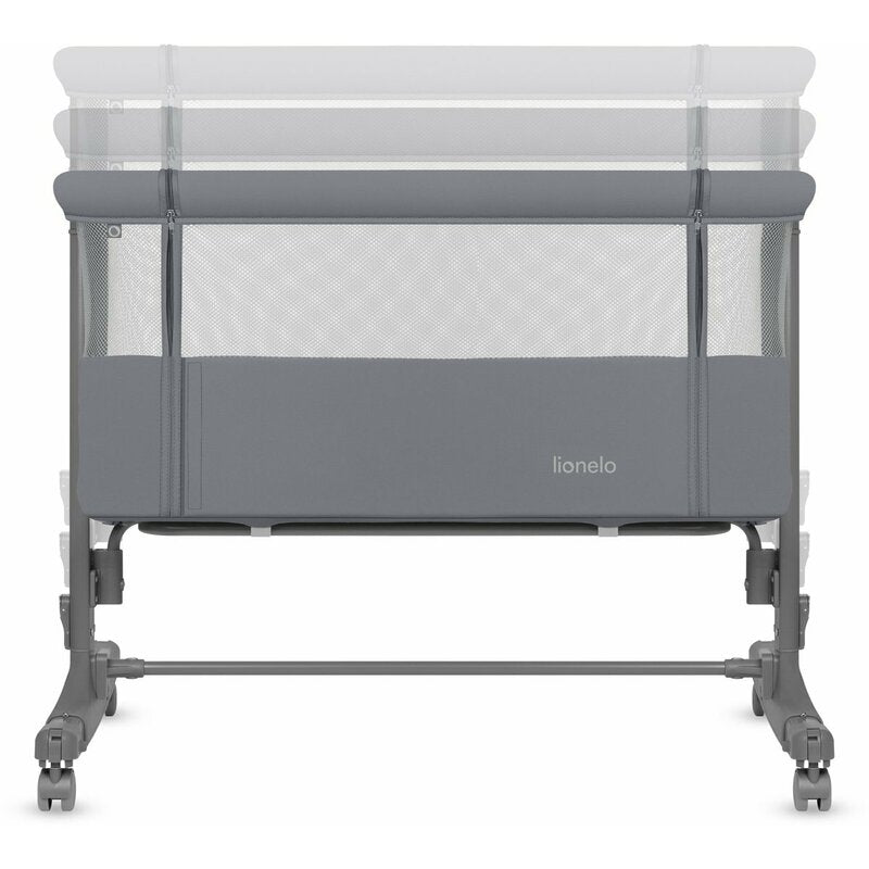 Patut co-sleeper, Lionelo, Aurora, 3 in 1, Cu leganare si setare unghiulara, Saltea cu densitate T25 si geanta transport, Reglabil in 5 pozitii pe inaltime, Pana la 9 kg, 0 luni+, 85x60x66 cm, EN 1130:2019+AC:2020, EN 16890:2, Granit