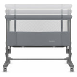 Patut co-sleeper, Lionelo, Aurora, 3 in 1, Cu leganare si setare unghiulara, Saltea cu densitate T25 si geanta transport, Reglabil in 5 pozitii pe inaltime, Pana la 9 kg, 0 luni+, 85x60x66 cm, EN 1130:2019+AC:2020, EN 16890:2, Granit