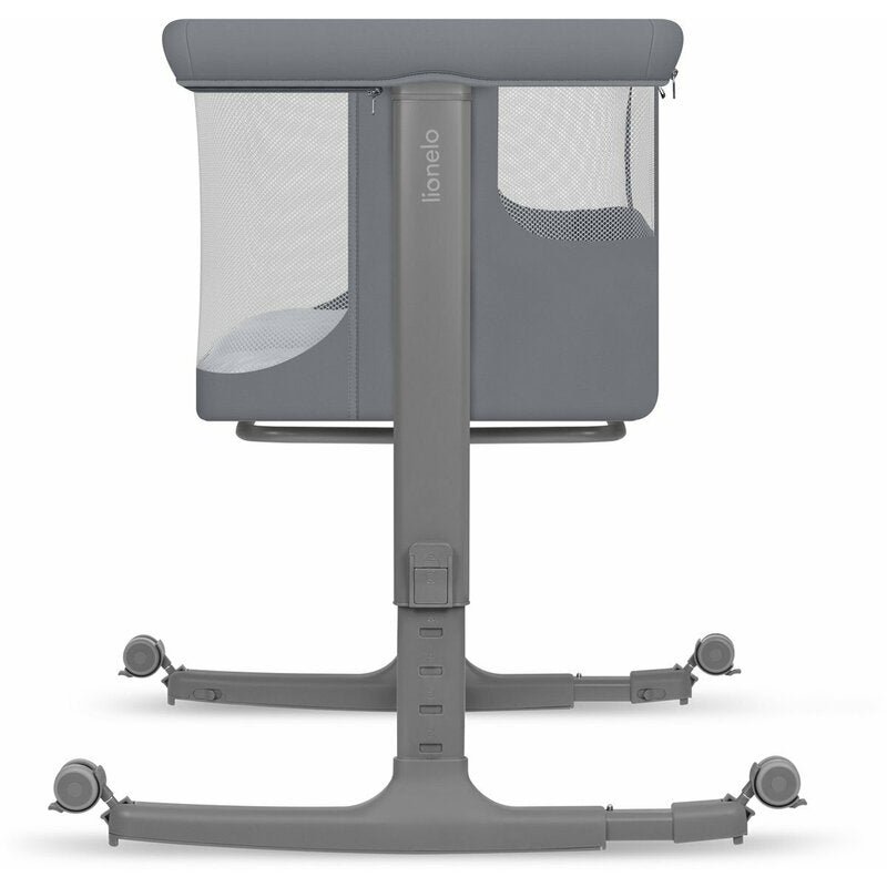 Patut co-sleeper, Lionelo, Aurora, 3 in 1, Cu leganare si setare unghiulara, Saltea cu densitate T25 si geanta transport, Reglabil in 5 pozitii pe inaltime, Pana la 9 kg, 0 luni+, 85x60x66 cm, EN 1130:2019+AC:2020, EN 16890:2, Granit