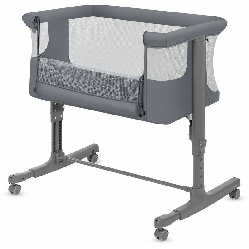 Patut co-sleeper, Lionelo, Aurora, 3 in 1, Cu leganare si setare unghiulara, Saltea cu densitate T25 si geanta transport, Reglabil in 5 pozitii pe inaltime, Pana la 9 kg, 0 luni+, 85x60x66 cm, EN 1130:2019+AC:2020, EN 16890:2, Granit