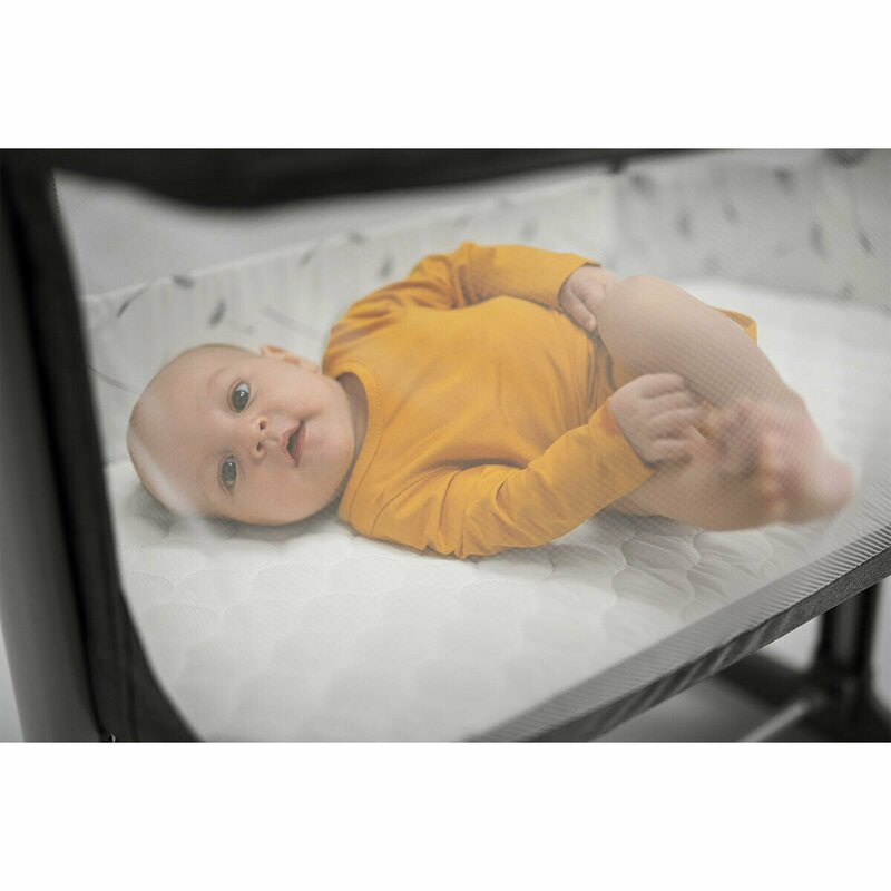 Patut co-sleeper, Lionelo, Aurora, 3 in 1, Cu leganare si setare unghiulara, Saltea cu densitate T25 si geanta transport, Reglabil in 5 pozitii pe inaltime, Pana la 9 kg, 0 luni+, 85x60x66 cm, EN 1130:2019+AC:2020, EN 16890:2, Bej Taupe