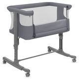 Patut co-sleeper, Lionelo, Aurora, 3 in 1, Cu leganare si setare unghiulara, Saltea cu densitate T25 si geanta transport, Reglabil in 5 pozitii pe inaltime, Pana la 9 kg, 0 luni+, 85x60x66 cm, EN 1130:2019+AC:2020, EN 16890:2, Granit