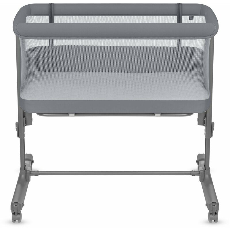 Patut co-sleeper, Lionelo, Aurora, 3 in 1, Cu leganare si setare unghiulara, Saltea cu densitate T25 si geanta transport, Reglabil in 5 pozitii pe inaltime, Pana la 9 kg, 0 luni+, 85x60x66 cm, EN 1130:2019+AC:2020, EN 16890:2, Granit