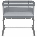 Patut co-sleeper, Lionelo, Aurora, 3 in 1, Cu leganare si setare unghiulara, Saltea cu densitate T25 si geanta transport, Reglabil in 5 pozitii pe inaltime, Pana la 9 kg, 0 luni+, 85x60x66 cm, EN 1130:2019+AC:2020, EN 16890:2, Granit