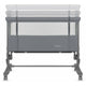 Patut co-sleeper, Lionelo, Aurora, 3 in 1, Cu leganare si setare unghiulara, Saltea cu densitate T25 si geanta transport, Reglabil in 5 pozitii pe inaltime, Pana la 9 kg, 0 luni+, 85x60x66 cm, EN 1130:2019+AC:2020, EN 16890:2, Granit