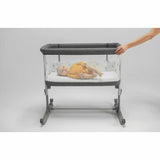 Patut co-sleeper, Lionelo, Aurora, 3 in 1, Cu leganare si setare unghiulara, Saltea cu densitate T25 si geanta transport, Reglabil in 5 pozitii pe inaltime, Pana la 9 kg, 0 luni+, 85x60x66 cm, EN 1130:2019+AC:2020, EN 16890:2, Granit