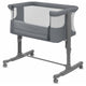 Patut co-sleeper, Lionelo, Aurora, 3 in 1, Cu leganare si setare unghiulara, Saltea cu densitate T25 si geanta transport, Reglabil in 5 pozitii pe inaltime, Pana la 9 kg, 0 luni+, 85x60x66 cm, EN 1130:2019+AC:2020, EN 16890:2, Granit