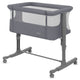 Patut co-sleeper, Lionelo, Aurora, 3 in 1, Cu leganare si setare unghiulara, Saltea cu densitate T25 si geanta transport, Reglabil in 5 pozitii pe inaltime, Pana la 9 kg, 0 luni+, 85x60x66 cm, EN 1130:2019+AC:2020, EN 16890:2, Granit