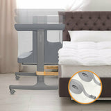 Patut co-sleeper, Lionelo, Aurora, 3 in 1, Cu leganare si setare unghiulara, Saltea cu densitate T25 si geanta transport, Reglabil in 5 pozitii pe inaltime, Pana la 9 kg, 0 luni+, 85x60x66 cm, EN 1130:2019+AC:2020, EN 16890:2, Granit