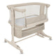Patut co-sleeper, Lionelo, Jodie, Multifunctional, Reglabil in 6 pozitii pe inaltime, Saltea cu densitate T25, Functie de leganare, Cu plasa de tantari, Buzunar depozitare, Geanta transport, 84x48x70-80 cm, Bej