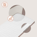 Patut co-sleeper, Lionelo, Jodie, Multifunctional, Reglabil in 6 pozitii pe inaltime, Saltea cu densitate T25, Functie de leganare, Cu plasa de tantari, Buzunar depozitare, Geanta transport, 84x48x70-80 cm, Taupe