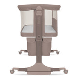 Patut co-sleeper, Lionelo, Jodie, Multifunctional, Reglabil in 6 pozitii pe inaltime, Saltea cu densitate T25, Functie de leganare, Cu plasa de tantari, Buzunar depozitare, Geanta transport, 84x48x70-80 cm, Taupe