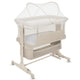 Patut co-sleeper, Lionelo, Jodie, Multifunctional, Reglabil in 6 pozitii pe inaltime, Saltea cu densitate T25, Functie de leganare, Cu plasa de tantari, Buzunar depozitare, Geanta transport, 84x48x70-80 cm, Bej