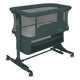 Patut co-sleeper, Lionelo, Jodie, Multifunctional, Reglabil in 6 pozitii pe inaltime, Saltea cu densitate T25, Functie de leganare, Cu plasa de tantari, Buzunar depozitare, Geanta transport, 84x48x70-80 cm, Verde inchis