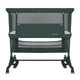 Patut co-sleeper, Lionelo, Jodie, Multifunctional, Reglabil in 6 pozitii pe inaltime, Saltea cu densitate T25, Functie de leganare, Cu plasa de tantari, Buzunar depozitare, Geanta transport, 84x48x70-80 cm, Verde inchis