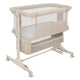 Patut co-sleeper, Lionelo, Jodie, Multifunctional, Reglabil in 6 pozitii pe inaltime, Saltea cu densitate T25, Functie de leganare, Cu plasa de tantari, Buzunar depozitare, Geanta transport, 84x48x70-80 cm, Bej