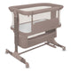 Patut co-sleeper, Lionelo, Jodie, Multifunctional, Reglabil in 6 pozitii pe inaltime, Saltea cu densitate T25, Functie de leganare, Cu plasa de tantari, Buzunar depozitare, Geanta transport, 84x48x70-80 cm, Taupe