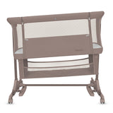 Patut co-sleeper, Lionelo, Jodie, Multifunctional, Reglabil in 6 pozitii pe inaltime, Saltea cu densitate T25, Functie de leganare, Cu plasa de tantari, Buzunar depozitare, Geanta transport, 84x48x70-80 cm, Taupe