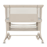 Patut co-sleeper, Lionelo, Jodie, Multifunctional, Reglabil in 6 pozitii pe inaltime, Saltea cu densitate T25, Functie de leganare, Cu plasa de tantari, Buzunar depozitare, Geanta transport, 84x48x70-80 cm, Bej