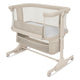 Patut co-sleeper, Lionelo, Jodie, Multifunctional, Reglabil in 6 pozitii pe inaltime, Saltea cu densitate T25, Functie de leganare, Cu plasa de tantari, Buzunar depozitare, Geanta transport, 84x48x70-80 cm, Bej