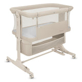 Patut co-sleeper, Lionelo, Jodie, Multifunctional, Reglabil in 6 pozitii pe inaltime, Saltea cu densitate T25, Functie de leganare, Cu plasa de tantari, Buzunar depozitare, Geanta transport, 84x48x70-80 cm, Bej