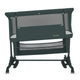 Patut co-sleeper, Lionelo, Jodie, Multifunctional, Reglabil in 6 pozitii pe inaltime, Saltea cu densitate T25, Functie de leganare, Cu plasa de tantari, Buzunar depozitare, Geanta transport, 84x48x70-80 cm, Verde inchis